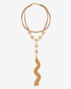 White House Black Market Women's Filigree Tassel Choker Necklace With Crystals From Swarovski