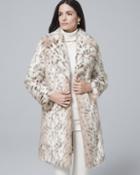 White House Black Market Snow Leopard Faux Fur Coat