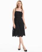 White House Black Market Women's Sleeveless Black Lace Fit-and-flare Dress