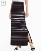 White House Black Market Women's Petite Stripe Knit Convertible Maxi Skirt