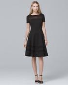 White House Black Market Banded Black Fit-and-flare Dress