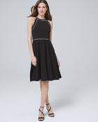 White House Black Market Women's Piped Fit-and-flare Dress
