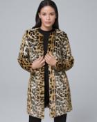 White House Black Market Women's Leopard-print Faux Fur Coat