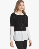 White House Black Market Two-in-one Sequin Sweater