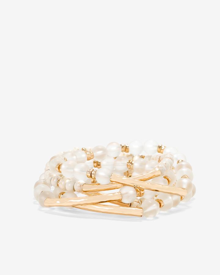 White House Black Market Women's Sea Glass Stretch Bracelet Set