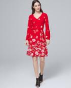 White House Black Market Women's Floral-print Soft A-line Dress