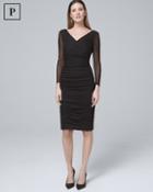 White House Black Market Petite Instantly Slimming Ruched Black Sheath Dress
