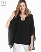 White House Black Market Women's Petite Butterfly Lace Pullover Sweater
