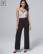 White House Black Market Petite Embroidered-bodice Strappy Jumpsuit