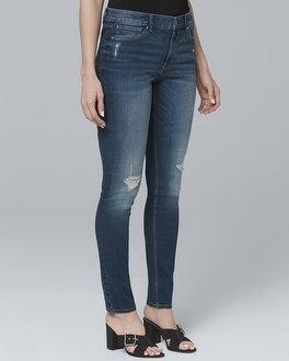 White House Black Market Curvy Mid-rise Destructed Skinny Jeans
