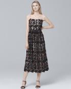 White House Black Market Ml Monique Lhuillier Strappy Floral-lace Midi Dress