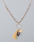 White House Black Market Women's Amethyst Bead & Charm Pendant Necklace