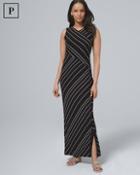 White House Black Market Petite Polished Knit Stripe Maxi Dress