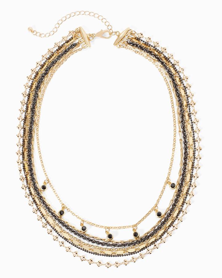 White House Black Market Women's Goldtone Multi-row Short Necklace