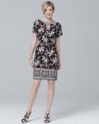 White House Black Market Women's Floral-print Knit Shift Dress