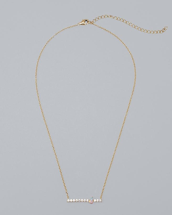 White House Black Market Women's 14k Gold-plated Bar Necklace With Zirconia From Swarovski