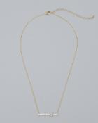White House Black Market Women's 14k Gold-plated Bar Necklace With Zirconia From Swarovski
