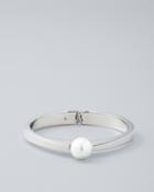White House Black Market Women's Glass Pearl Hinge Cuff Bracelet