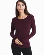White House Black Market Women's Ruffle-sleeve Sweater