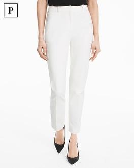 White House Black Market Petite Ecru Body-defining Ankle-grazing Pants