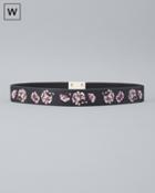 White House Black Market Women's Plus Floral Embroidered Stretch Belt