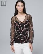 White House Black Market Petite Floral-embroidered Top
