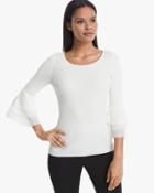White House Black Market Tiered Woven-sleeve Sweater