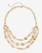 White House Black Market Freshwater Pearl Short Multi-row Necklace