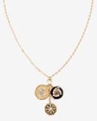 White House Black Market Antiqued Faux Pearl Locket Charm Pendant Necklace