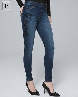 White House Black Market Petite High-rise Embellished Skinny Jeans