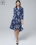 White House Black Market Women's Petite Floral-print Soft Blouson Dress