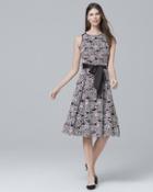 White House Black Market Sleeveless Floral-lace Midi Fit-and-flare Dress