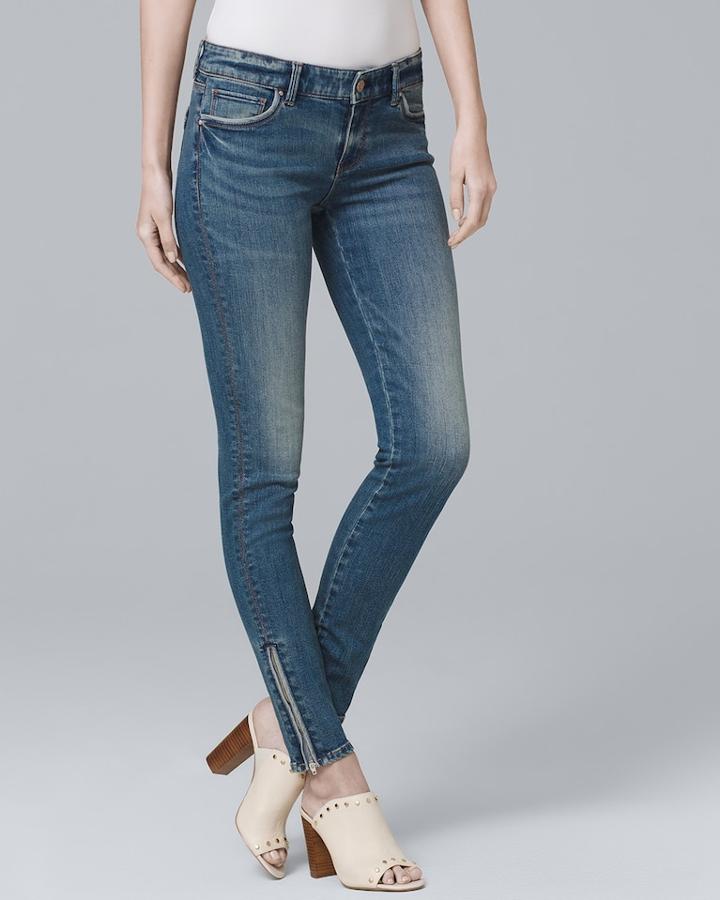 White House Black Market Women's Zip-detail Skinny Ankle Jeans