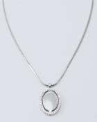 White House Black Market Women's Reversible Onyx Pendant Necklace With Swarovski Crystal
