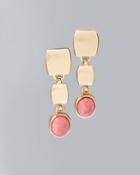 White House Black Market Women's Pink Rhodonite Linear Earrings