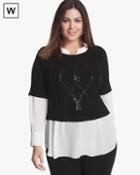 White House Black Market Plus Two-in-one Sequin Sweater
