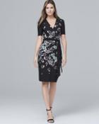White House Black Market Floral-print Knit Faux Wrap Dress