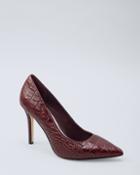 White House Black Market Women's Olivia Croc-embossed Leather Heels