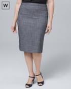 White House Black Market Women's Plus Textured Suiting Pencil Skirt