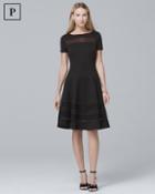 White House Black Market Petite Banded Black Fit-and-flare Dress