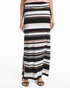 White House Black Market Women's Stripe Knit Convertible Maxi Skirt