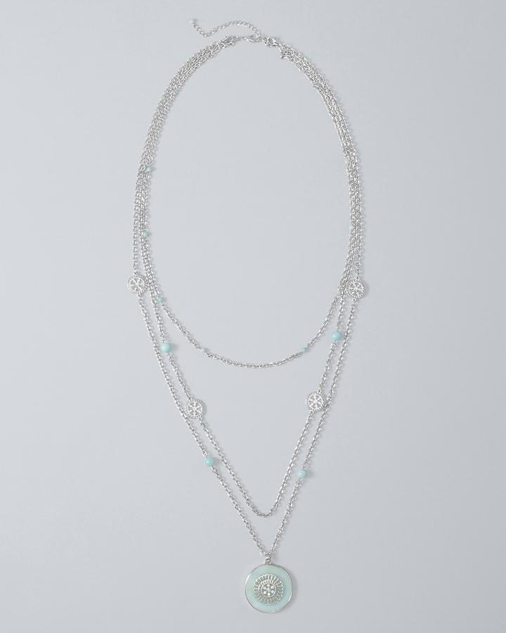 White House Black Market Women's Amazonite Convertible Pendant Necklace