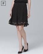 White House Black Market Petite Dot-floral Tiered Soft Skirt