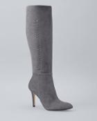 White House Black Market Women's Whipstich-detail Suede Knee-high Boots