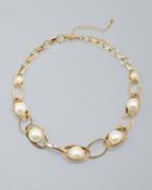 White House Black Market Women's Oval Link & Glass Pearl Short Necklace