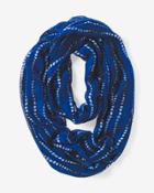 White House Black Market Women's Blue Patterned Infinity Scarf