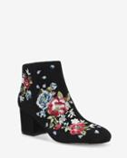 White House Black Market Women's Embroidered Suede Ankle Boots
