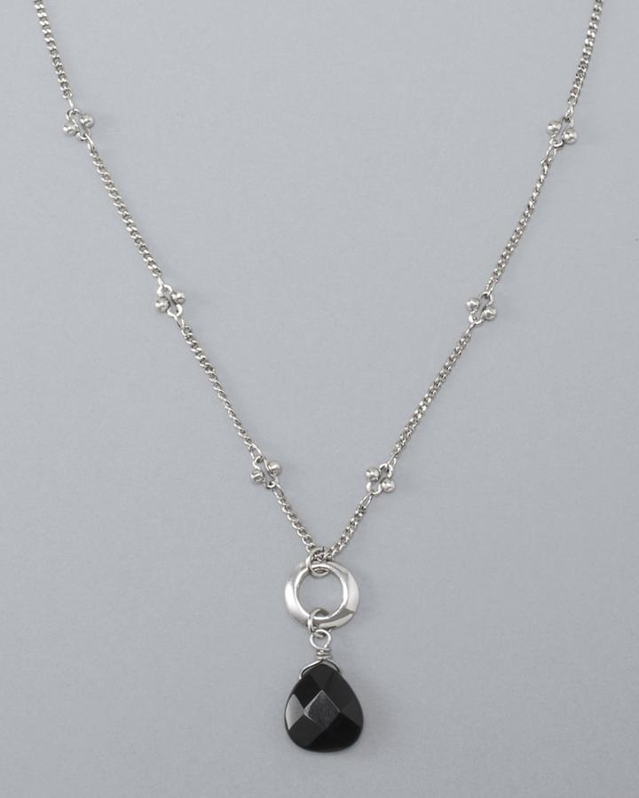White House Black Market Women's Onyx Short Pendant Necklace