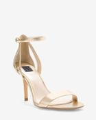 White House Black Market Gold Strappy Mid-heel Sandals