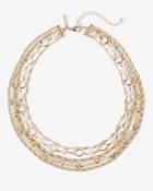 White House Black Market Women's River Stone Crystal Teardrop Multi-row Pearl Necklace